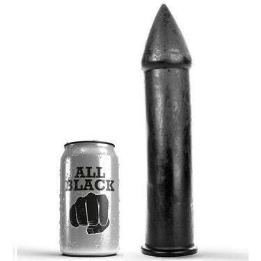Dildo All Black con Punta Affilata e Trama Morbida - 24 x5 cm